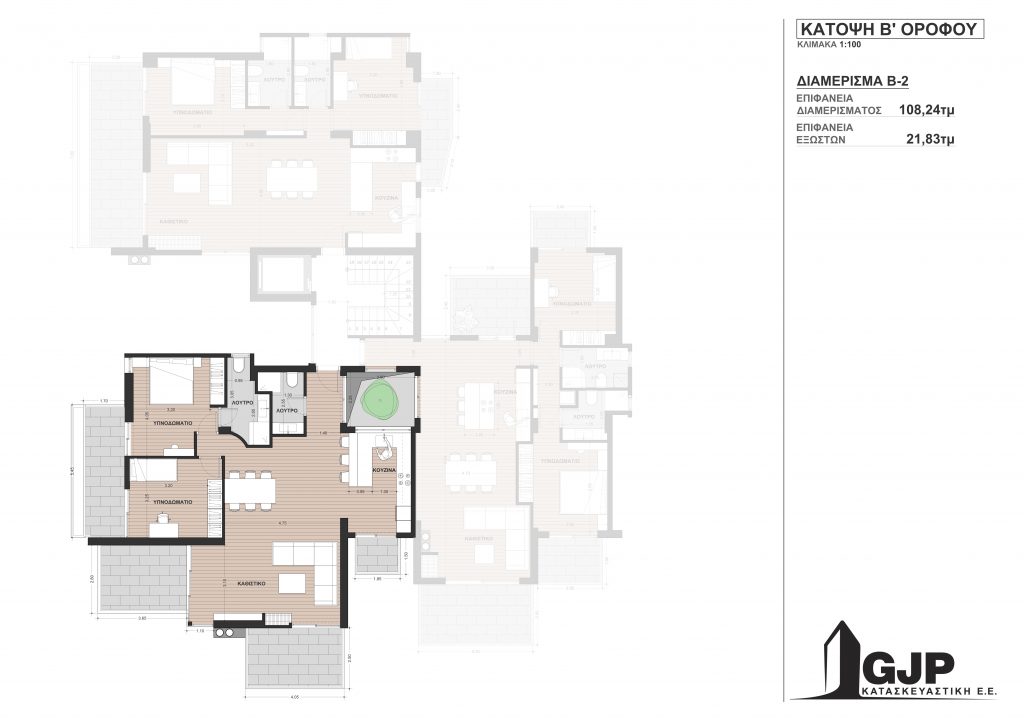 Κάτοψη Β' ορόφου (Διαμέρισμα Β-2)