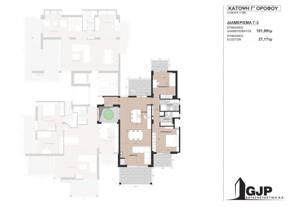 Κάτοψη Γ' ορόφου (Διαμέρισμα Γ-3)